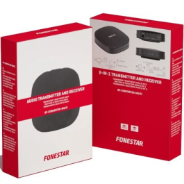 Fonestar BT-CONVERTER-MULTI Transmisor y Receptor de Audio Inalámbrico 2 en 1 con SPDIF y Auxiliar para TV, Hi-Fi
