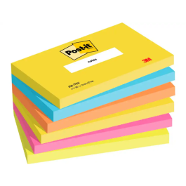 Post-It 655 Notas Adhesivas 76x127 mm Energetic Amarillo, Azul, Naranja Neón, Fucsia, Verde Neón - Pack 6 Precio: 15.49999957. SKU: B1DVG4N8SM