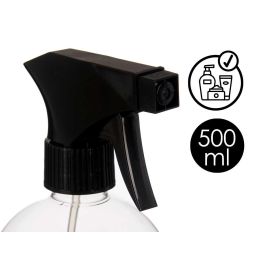 Berilo Bote Rociador Plástico 500 ml, Negro/Transparente, PET, 8.5x18.5x9.5 cm (12 Unidades) Berilo Bote Rociador Plástico 500 ml, Negro/Transparente, PET, 8.5x18.5x9.5 cm (12 Unidades)