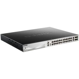 D-Link DGS-3130-30PS Switch Gestionado L3, 24 Puertos Gigabit, 4 SFP+, PoE+, 370W, Montaje en Rack