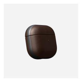 Nomad NM01001485 Funda de Piel para Apple AirPods (3ª generación) - Marrón Rustic, Protección Antirrayaduras y Carga Inalámbrica