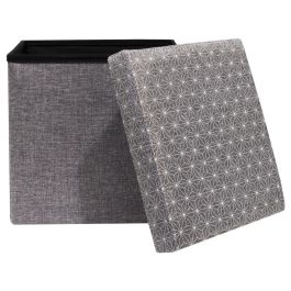 Home Deco Factory Caja-Puf Plegable Gris Medidas: 38x8 cm; h.38 cm