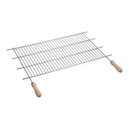 Sauvic Parrilla para barbacoa de zinc 100x40cm con asas de madera
