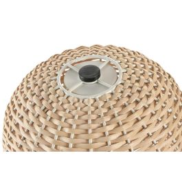 DKD Home Decor Lámpara de Sobremesa Estilo Tropical, con Pantalla de Ratan Beige, 41x25x25 cm, Casquillo E27, Potencia Máx. 50W, 220V