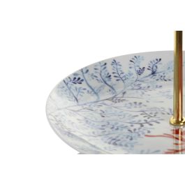 DKD Home Decor Frutero Atlantico Coral 22 Azul Fucsia Porcelana Metal 27 x 34 x 27 cm