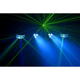 Algamlight Florida Bar II Focos LED 4 en 1 con Soporte Trípode y Pedalera de Control para DJs y Eventos