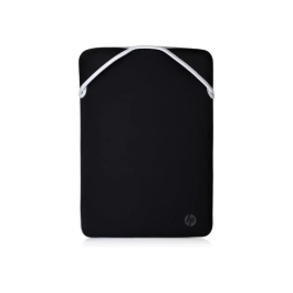 HP Funda Protectora Reversible para Portátil de 15.6 pulgadas, Fabricada en Neopreno Duradero Color Plata, Antigolpes y Arañazos
