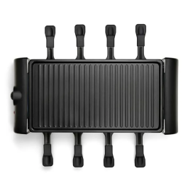 Livoo Raclette para 8 personas DOC312 1300W con Bandeja Grill Antihaderente Extraíble y Termostato Regulable