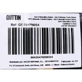 Quttin Set 4 Piezas Nylon Negras 37 x 10.1 x 11.6 cm (6 Cajas)