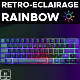 The G-Lab Teclado Gaming KEYZ-HYDRO-BKG/FR 60% Membrana Negro + Gris