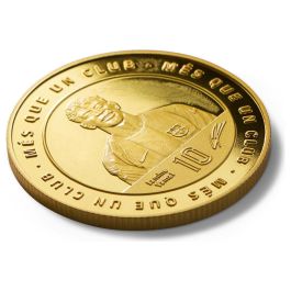 FC Barcelona Moneda Conmemorativa Lamine Yamal Coleccionista Zamak Acabado Dorado Caja Individual