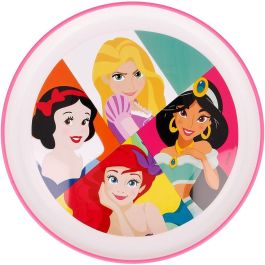 Principesse CZ11293 Plato Infantil Bicolor Antideslizante Disney. Plástico Libre BPA, Apto Microondas, No Lavavajillas. Premium, para niños +4 años