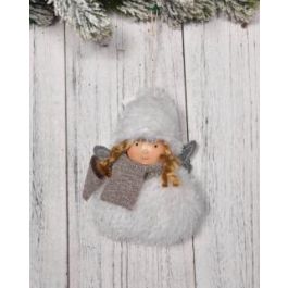 DKD Home Decor Decoración Colgante Navidad Tradicional Figura Niña Poliéster Blanco Gris 5x13x9 cm (12 Unidades) Precio: 22.89078. SKU: B1235653KP