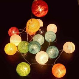 Lumisky LUM3760093542142 Guirnalda de luz solar MIMY COLORS SOLAR con 10 bolas de algodón LED blanco cálido de 3,80 m