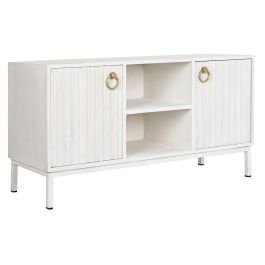 Mueble de TV DKD Home Decor Dorado Metal Blanco Madera de mango 120 x 40 x 60 cm