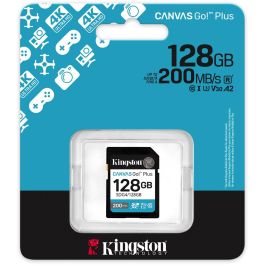 Kingston SDG4/128GB Tarjeta de Memoria SDXC CANVAS Go! Plus 128GB Clase 10 UHS-I U3 V30 200MB/s Lectura para Video 4K UHD y Cámaras DSLR