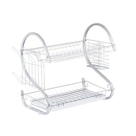 Escurreplatos Kinvara 2 pisos cromado blanco 40x11.5x26.5 cm (6 Unidades) Escurreplatos Kinvara 2 pisos cromado blanco 40x11.5x26.5 cm (6 Unidades)