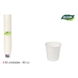 Set de 50 vasos blancos de cartón 80 cc Algon (18 Unidades) Precio: 22.88999955. SKU: B1FZBHDDM8