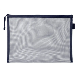 Liderpapel Bolsa Zipper Bag Poliéster Transpirable Multiusos DIN A4 Azul Marino