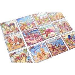 DKD Home Decor Posavasos Mediterraneo Multicolor Dolomita Corcho 72 Unidades 10.8 x 10.8 x 0.7 cm