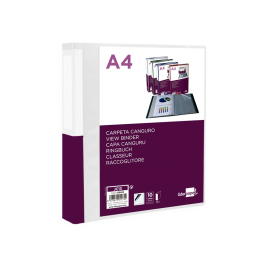 Liderpapel Carpeta 10 Fundas Canguro PP DIN A4 Transparente, Portada y Lomo Personalizable