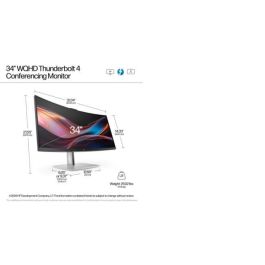 HP Series 7 Pro 34 inch WQHD Conferencing Monitor - 734pm HP Series 7 Pro 34 inch WQHD Conferencing Monitor - 734pm