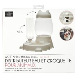 The Concept Factory Comedero-Bebedero para Gato 2 en 1, 2.2L Comida y 400ml Agua, 25x27x30 cm