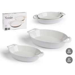 Set 2 Bandejas Ovaladas Vessia Porcelana Blanco 36x23.5x6cm y 31x20x5cm (6 Unidades) Precio: 76.59000041. SKU: B16QLJZHJS