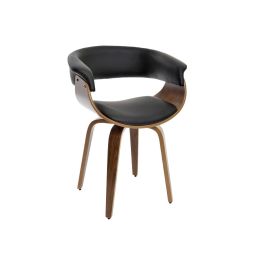 DKD Home Decor Silla Giratoria Oficina Moderna "White Office", PU y Nogal Negro Marrón, 46x78x61 cm, Altura Asiento 50 cm Precio: 121.49999983. SKU: B1873ZD2JD