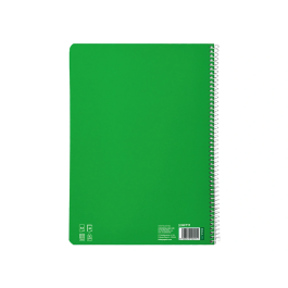 Liderpapel Cuaderno Espiral Pautaguía A4 Tapa Blanda 80 Hojas 75gr Cuadro Pautado 3mm Verde