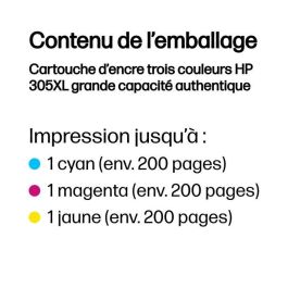 HP 305XL Cartucho de Tinta Original Tricolor de Alto Rendimiento, Ideal para Impresión de Documentos y Fotos a Color de Calidad Profesional.