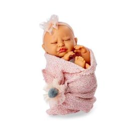 Berjuan Muñeca Poppy Dolls 38cm, con luces y sonidos, toquilla de lana rosa, Edad 3+ años, pilas incluidas