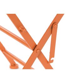 DKD Home Decor Mesa Terraza y Jardín Balcony Coral Metal Plegable Balcón Set de 3 Piezas 60 x 75 x 60 cm