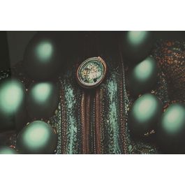 DKD Home Decor Cuadro Moderno 0.4 x 120 x 120 cm Turquesa Negro Cristal Templado