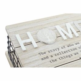 Caja Decorativa DKD Home Decor Natural Negro Metal MDF (25 x 25 x 12 cm)