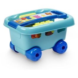 Ecoiffier 1479 Carro de Juguetes y Construcción Abrick con 30 Ladrillos y Tableta Base de Juego para +18 Meses