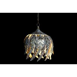 DKD Home Decor Lámpara de Techo Tropical Gris E27 de Metal 33 x 40 x 33 cm