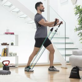 Set de Bandas de Resistencia con Accesorios y Guía de Ejercicios Tribainer InnovaGoods 3 Unidades