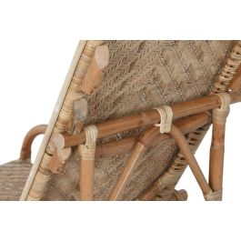 DKD Home Decor Tumbona y Mesa de Ratán Natural Set de 3 piezas 75 x 90 x 70 cm