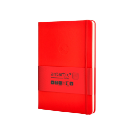 Antartik Cuaderno A5 Tapa Dura Hojas Cuadriculadas Rojo 100 Hojas 80gr FSC