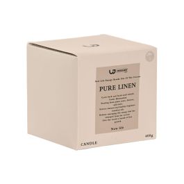 DKD Home Decor Vela Transparente Cera Parafina Cristal Aroma Lino 11 x 11 x 11 cm