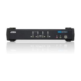 ATEN Switch KVM DVI/Audio USB de 4 puertos con concentrador USB 2.0 y audio, Resolución WUXGA 1920 x 1200