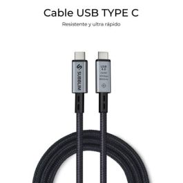 Cable USB-C a USB-C Subblim SUBCAB-C24010 1,5 m Negro