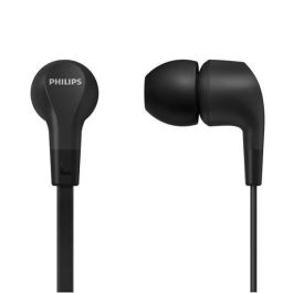 Philips TAE1105BK/00 Auriculares In-Ear con Altavoces de Neodimio, Cable Plano y Mando a Distancia - Negro