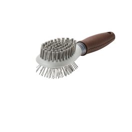 Hunter Cepillo Combinado para Perros Talla L Marrón, Cerdas Suaves y Púas Niqueladas, para Todo Tipo de Pelaje, Ergonómico