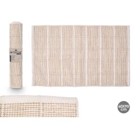 Giftdecor Alfombra Artesanal Cuadros Beige 60x90 cm, 75% Poliéster y 25% Algodón (8 Unidades) Precio: 46.58999972. SKU: B1537JZB7T