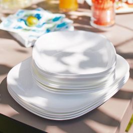 Luminarc Fuente Rectangular Sweet Line de Vidrio Templado Opal de 28x23 cm, Blanco, Apta para Horno y Lavavajillas