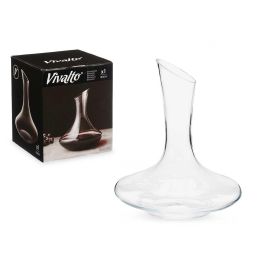 Vivalto Decantador de Vidrio 1800 ml Transparente - Jarra decantadora de vino de 1.8 L de 22x25x22 cm para airear y servir (6 Unidades)