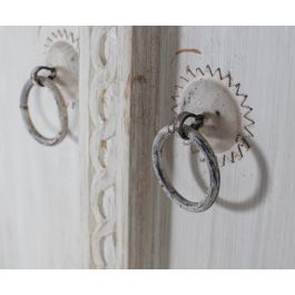 Giner y Colomer Armario de 2 Puertas en Madera de Mango Blanco Envejecido 180 cm