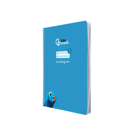 Liderpapel Cuaderno Espiral A4 Pautaguía Tapa Blanda 80 Hojas 75gr Cuadro Pautado 3mm Azul